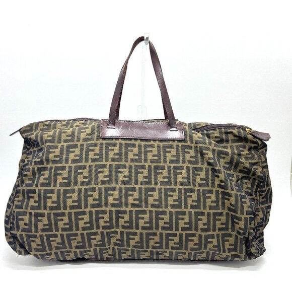 FENDI Zucca pattern Folding bag Tote Bag Leather/Canvas Brown - Picture 1 of 16